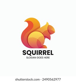 Vector Logo Illustration Squirrel Gradient Colorful Style