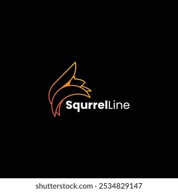 Vector Logo Illustration Squirrel Gradient Line Art Style