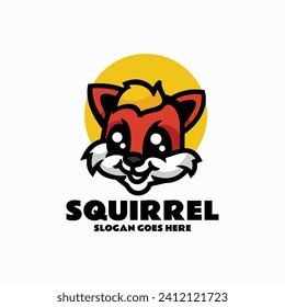 Vector Logo Illustration Squirrel Mascot Cartoon Style