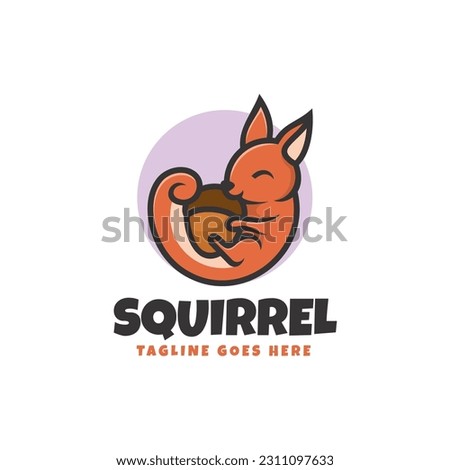Vector Logo Illustration Squirrel Simple Mascot Style. [[stock_photo]] © 