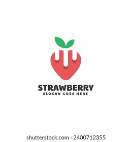 Ilustración con el logotipo del vector Estilo de mascota color fresa
