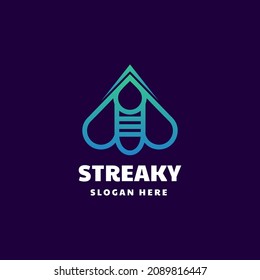 Vector Logo Illustration Streaky Gradient Line Art Style.