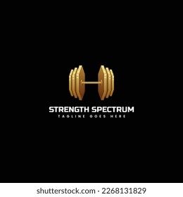 Vector Logo Illustration Strength Spectrum Gradient Colorful Style.