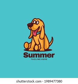 Vector Logo Illustration Summer Simple Mascot Style.