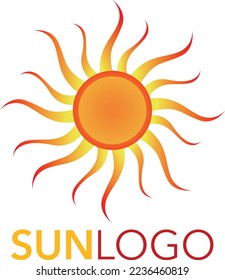 Vector Logo Illustration Sun Gradient Colorful Style