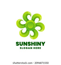 Vector Logo Illustration Sunshine Gradient Colorful Style.