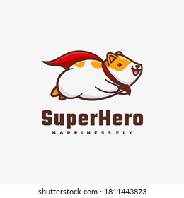Vector Logo Illustration Super Hero Simple Mascot Style.
