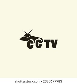 vector logo illustration of surveillance camera or cctv