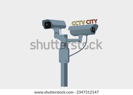 vector logo illustration of surveillance camera or cctv
