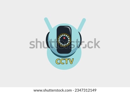 vector logo illustration of surveillance camera or cctv
