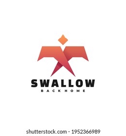 Ilustración del logotipo vectorial Gradiente tragado colorido.