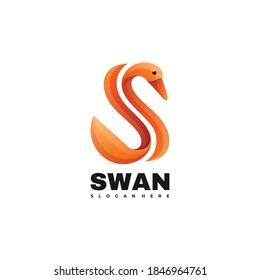 Vektorlogo-Illustration Schwan Farbstil.