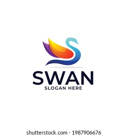 Ilustración del logotipo del vector Estilo de color gradiente del cigüeñal.
