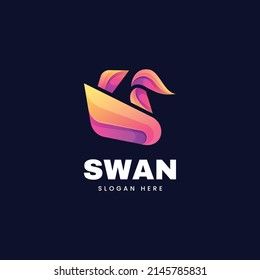 Ilustración del logotipo del vector Estilo de color gradiente del cigüeñal.