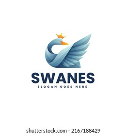 Ilustración del logotipo del vector Estilo de color gradiente del cigüeñal.