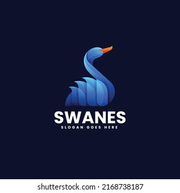 Ilustración del logotipo del vector Estilo de color gradiente del cigüeñal.