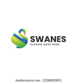 Ilustración del logotipo del vector Estilo de color gradiente del cigüeñal