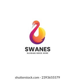 Ilustración del logotipo del vector Estilo de color gradiente del cigüeñal