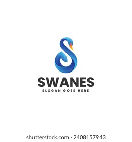Ilustración del logotipo del vector Estilo de color gradiente del cigüeñal
