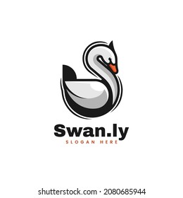 Vektorlogo-Illustration Swan Simple Mascot Style.