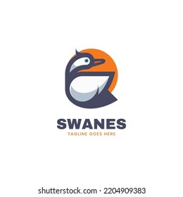 Ilustración con el logotipo del vector Estilo de mascota sencillo