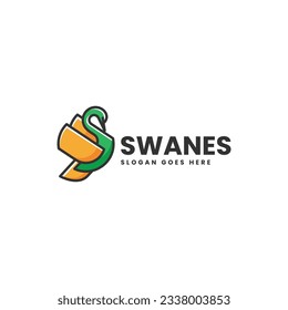 Ilustración con el logotipo del vector Estilo de mascota sencillo