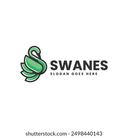Vector Logo Ilustración Swan Simple Mascot Style