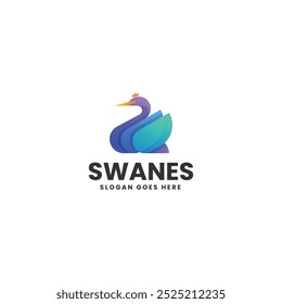 Vector Logo Illustration Swanes Gradient Colorful Style