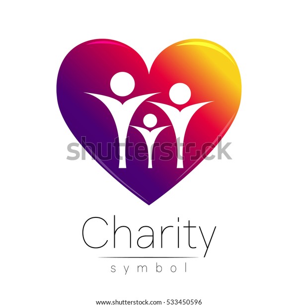 Vector Logo Illustration Symbol Charity Sign Stock Vector (Royalty Free ...