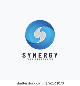 Vector Logo Illustration Synergy Gradient Colorful Style.