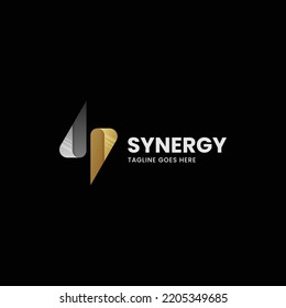 Vector Logo Illustration Synergy Gradient Colorful Style