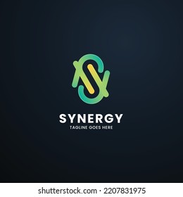 Vector Logo Illustration Synergy Gradient Colorful Style