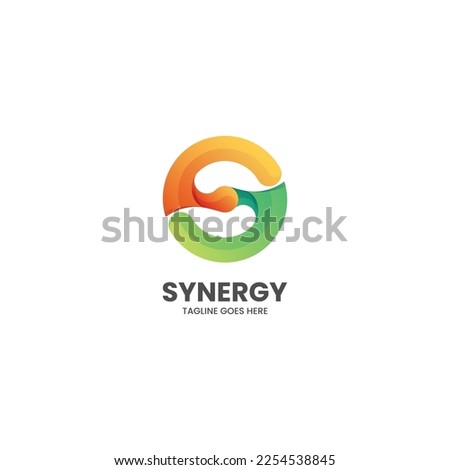 Vector Logo Illustration Synergy Gradient Colorful Style.