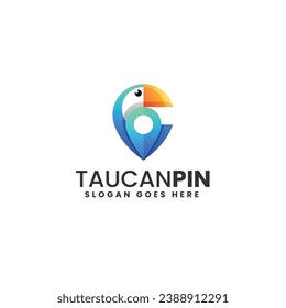 Ilustración del logotipo del vector Estilo de color del gradiente del pincel taúcano