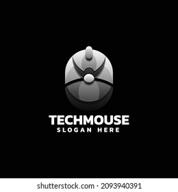 Vector Logo Illustration Tech Mouse Gradient Colorful Style.