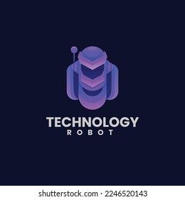 Vector Logo Illustration Technology Gradient Colorful Style