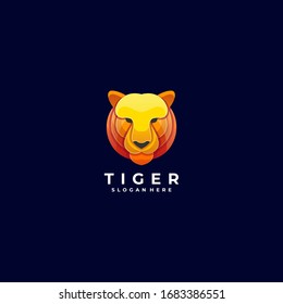 Vektorillustration Logo Illustration Tiger Head Farbstil.