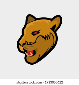 vector logo illustration of a tiger head