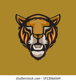 vector logo illustration of a tiger head