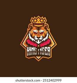 Ilustração de logotipo de vetor Rei Tigre E- Esporte e Estilo do Esporte