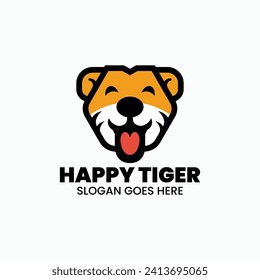 Vector Logo Illustration Tiger Simple Mascot Style