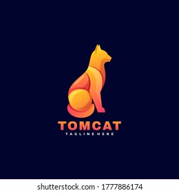 Vector Logo Illustration Tom Cat Gradient Stock Vector (Royalty Free ...