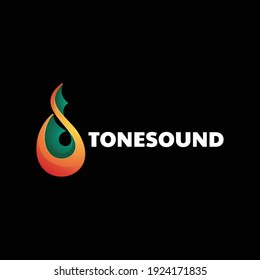 Vector Logo Illustration Tone Sound Gradient Colorful Style.