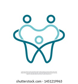 vector logo illustration of a tooth shaped family