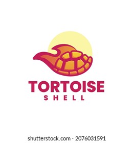 Vector Logo Illustration Tortoise Gradient Colorful Style.