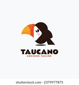 Vector Logo Illustration Toucan Flat Modern Style.