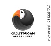 Vector Logo Illustration Toucan Gradient Colorful Style.