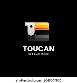 Vector Logo Illustration Toucan Gradient Colorful Style.