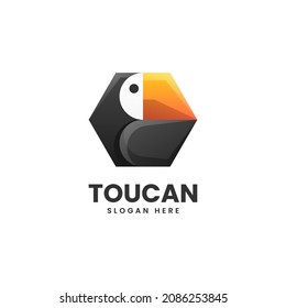 Vector Logo Illustration Toucan Gradient Colorful Style.