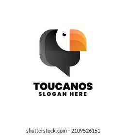 Vector Logo Illustration Toucan Gradient Colorful Style.